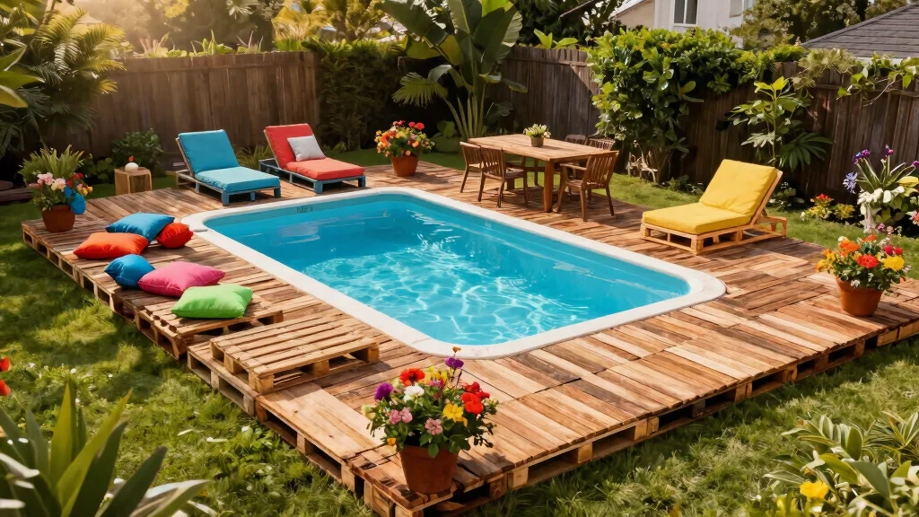 11 Pallet Deck Ideas For Above Ground Pools That Look Integrated For A Fraction Of The Cost