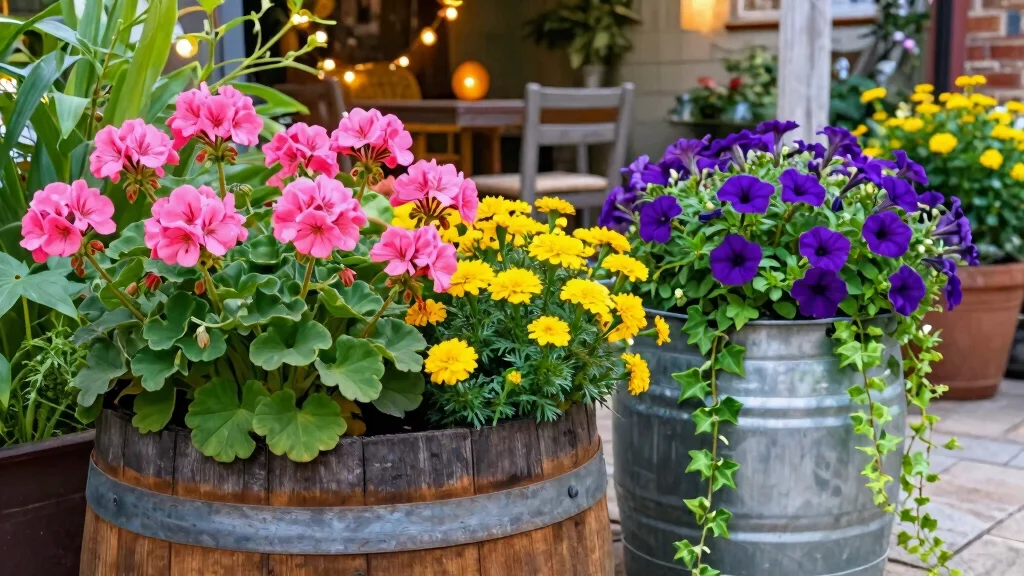 12 Barrel Planter Ideas For A Generous Overflowing Display Full Of Colour And Character