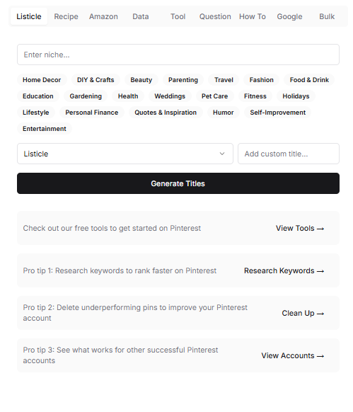 Pinterest Trends Dashboard