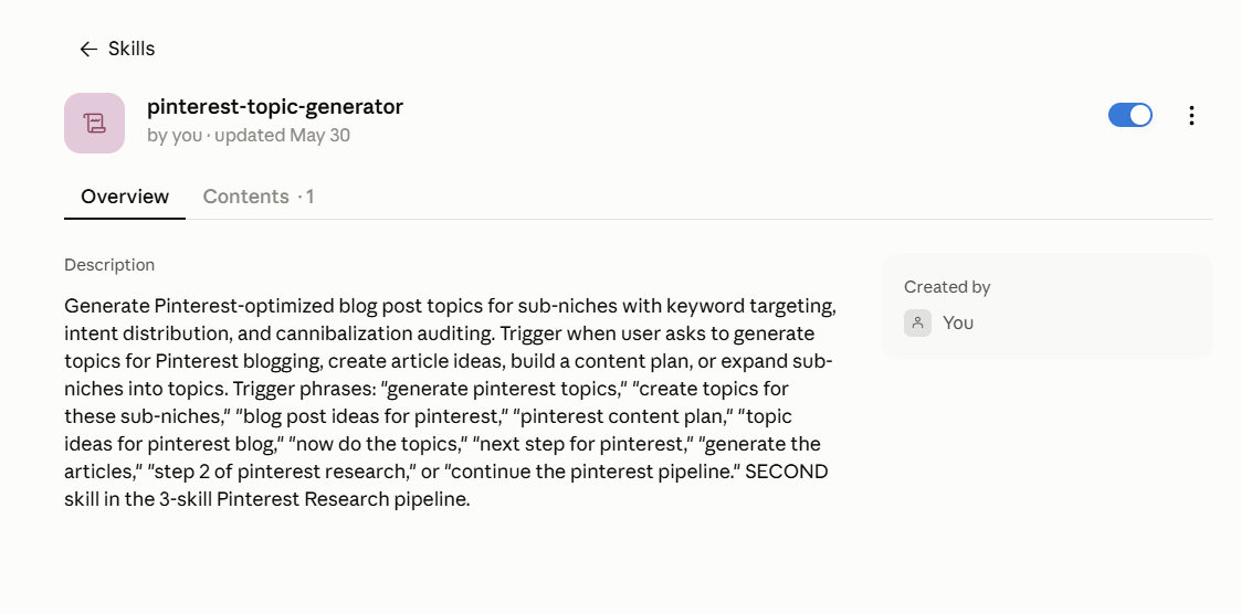pinterest-topic-generator Claude skill